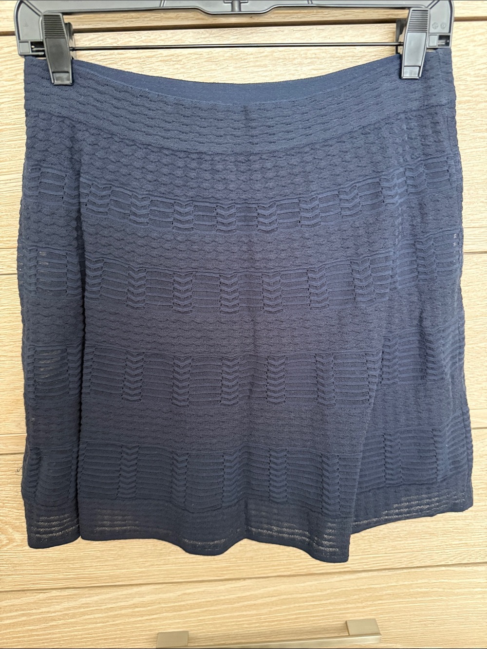 M by Missoni Navy Textured Knit Mini Skirt-44
